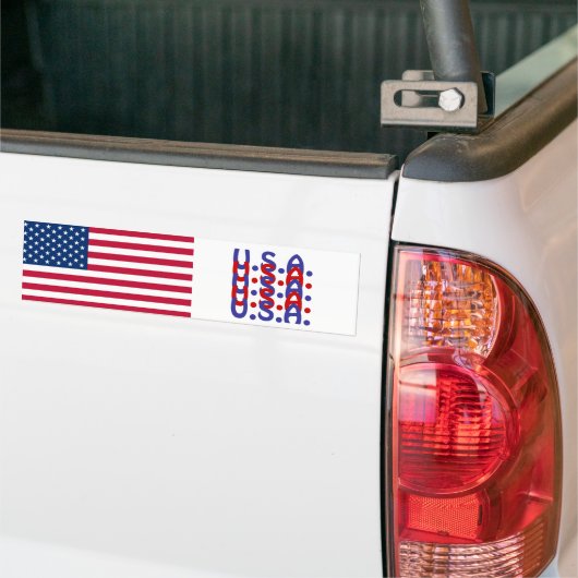 US Vlag Bumpersticker (Op Truck)
