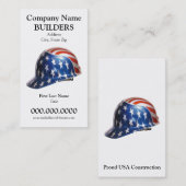 US Vlag Constructie Helm Kaart Goudy Lettertype Visitekaartje (Voorkant / Achterkant)