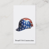 US Vlag Constructie Helm Kaart Goudy Lettertype Visitekaartje (Achterkant)