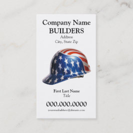 US Vlag Constructie Helm Kaart Goudy Lettertype Visitekaartje