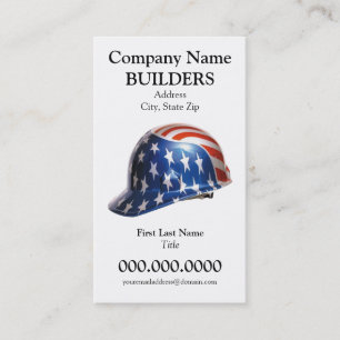US Vlag Constructie Helm Kaart Goudy Lettertype Visitekaartje