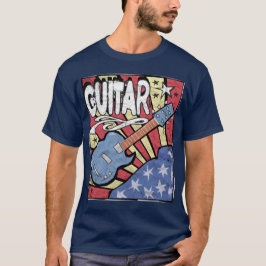 US vlag gitaar versteld T-shirt