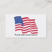 US-vlag helm visitekaartje (Achterkant)