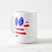 US Vlag Hond Pootafdruk Koffiemok (Voorkant links)