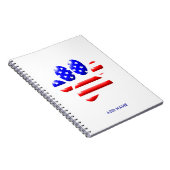 US Vlag Hond Pootafdruk Notitieboek (Rechterzijde)