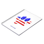 US Vlag Hond Pootafdruk Notitieboek (Linkerzijde)