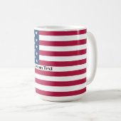 US Vlag Mok - Aangepaste Tekst Amerikaanse Koffie (Voorkant rechts)