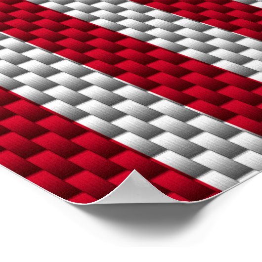 US-vlag op decor in koolstofvezelstijl Poster (Hoek)