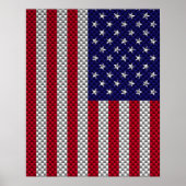 US-vlag op decor in koolstofvezelstijl Poster (Voorkant)