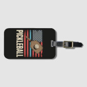 US Vlag Pickleball Bagagelabel (Voorkant (horizontaal))