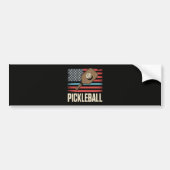 US Vlag Pickleball Bumpersticker (Voorkant)