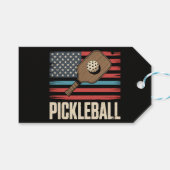US Vlag Pickleball Cadeaulabel (Voorkant (Horizontaal))