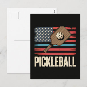 US Vlag Pickleball Feestdagenkaart
