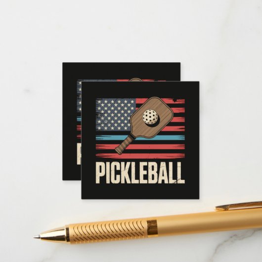 US Vlag Pickleball Informatiekaartje (Voorkant / Achterkant in situ)