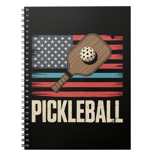 US Vlag Pickleball Notitieboek (Voorkant)