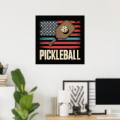 US Vlag Pickleball Poster (Thuiskantoor)