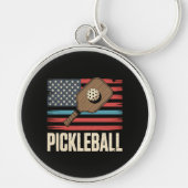 US Vlag Pickleball Sleutelhanger (Voorkant)