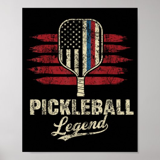 Us vlag pickleball speler grappige pickleball lege poster (Voorkant)
