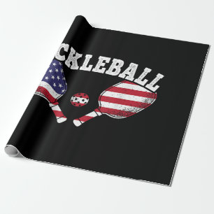 US Vlag Pickleball Speler Vintage Pickle Bal Liefd Cadeaupapier