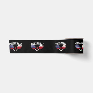 US Vlag Pickleball Speler Vintage Pickle Bal Liefd Satijnen Lint