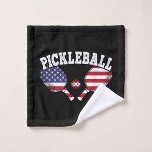 US Vlag Pickleball Speler Vintage Pickle Bal Liefd Washandje