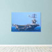 US VLIEGTUIG CARRIER - CVN-68 24x36 Canvas Afdruk (Insitu (Houten vloer))