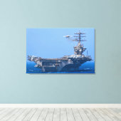 US VLIEGTUIG CARRIER - CVN 68 24x36 Canvas Afdruk (Insitu (Houten vloer))