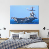 US VLIEGTUIG CARRIER - CVN 68 32x48 Canvas Afdruk (Insitu (Slaapkamer))