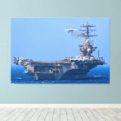 US VLIEGTUIG CARRIER - CVN-68 40x60 Canvas Afdruk (Insitu (Houten vloer))