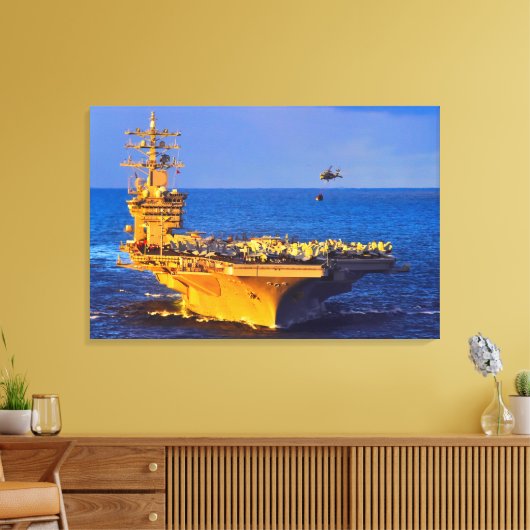 US VLIEGTUIG CARRIER - CVN-69 24x36 Canvas Afdruk (Insitu (Woonkamer))