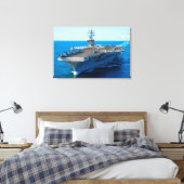 US VLIEGTUIG CARRIER - CVN-69 24x36 Canvas Afdruk (Insitu (Slaapkamer))