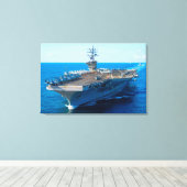 US VLIEGTUIG CARRIER - CVN-69 24x36 Canvas Afdruk (Insitu (Houten vloer))
