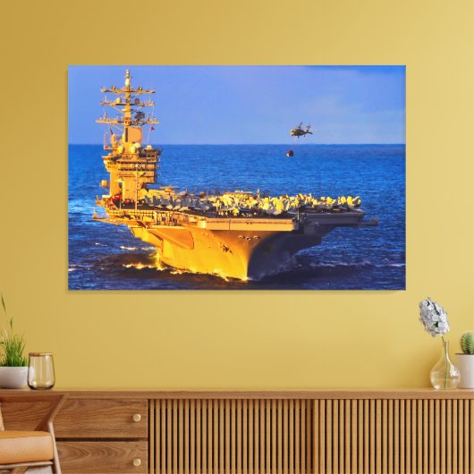 US VLIEGTUIG CARRIER - CVN-69 32x48 Canvas Afdruk (Insitu (Woonkamer))
