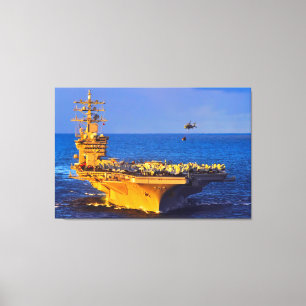 US VLIEGTUIG CARRIER - CVN-69 32x48 Canvas Afdruk