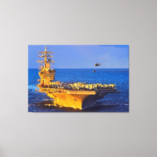 US VLIEGTUIG CARRIER - CVN-69 32x48 Canvas Afdruk (Voorkant)