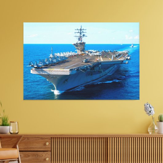 US VLIEGTUIG CARRIER - CVN-69 40x60 Canvas Afdruk (Insitu (Woonkamer))