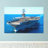 US VLIEGTUIG CARRIER - CVN-69 40x60 Canvas Afdruk (Insitu (Houten vloer))