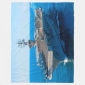 US VLIEGTUIG CARRIER - CVN 69 FLEECE DEKEN (Voorkant)