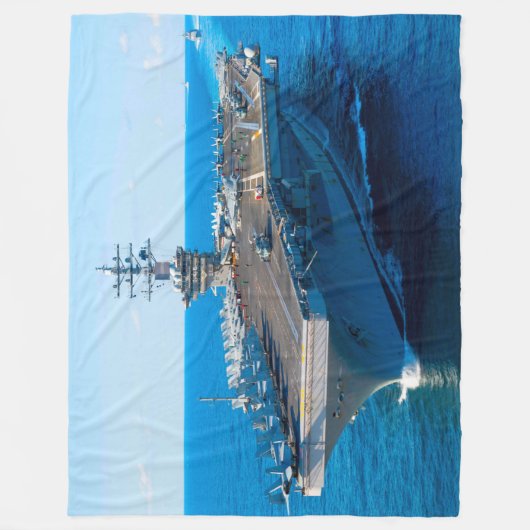 US VLIEGTUIG CARRIER - CVN 69 FLEECE DEKEN (Voorkant)