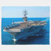 US VLIEGTUIG CARRIER - CVN 69 FLEECE DEKEN (Voorkant (Horizontaal))