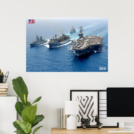 US VLIEGTUIG CARRIER - CVN-69 POSTER (Thuiskantoor)