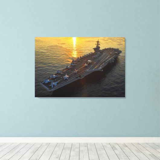 US VLIEGTUIG CARRIER - CVN-71 24x36 Canvas Afdruk (Insitu (Houten vloer))
