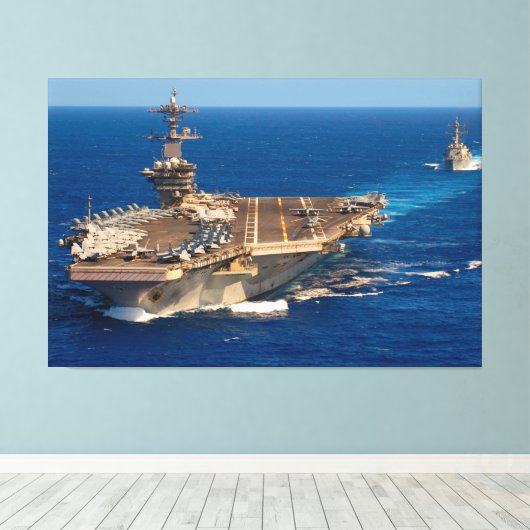 US VLIEGTUIG CARRIER - CVN-71 40x60 Canvas Afdruk (Insitu (Houten vloer))