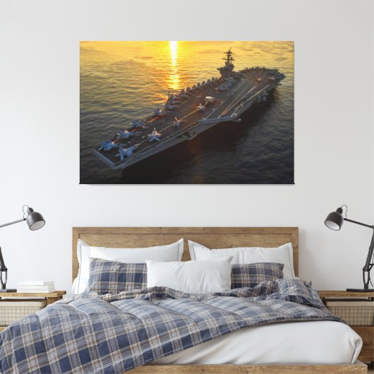 US VLIEGTUIG CARRIER - CVN-71 40x60 Canvas Afdruk (Insitu (Slaapkamer))