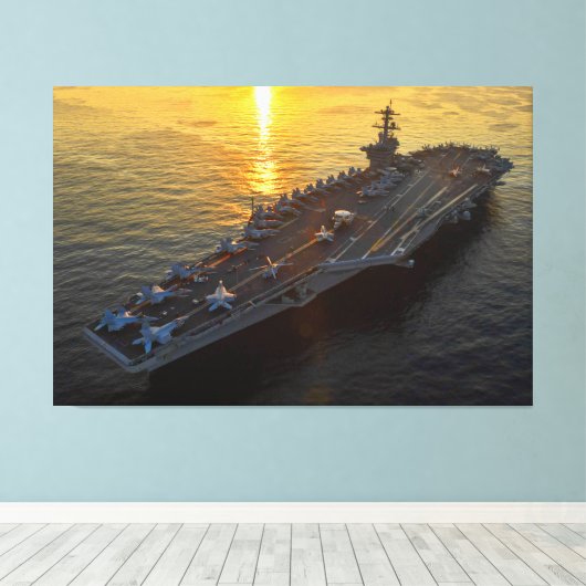 US VLIEGTUIG CARRIER - CVN-71 40x60 Canvas Afdruk (Insitu (Houten vloer))