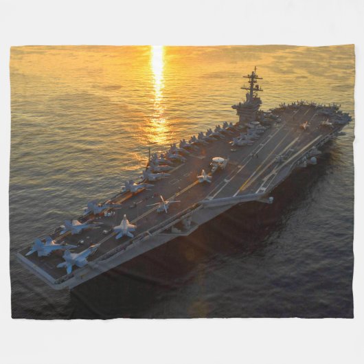US VLIEGTUIG CARRIER - CVN 71 FLEECE DEKEN (Voorkant (Horizontaal))