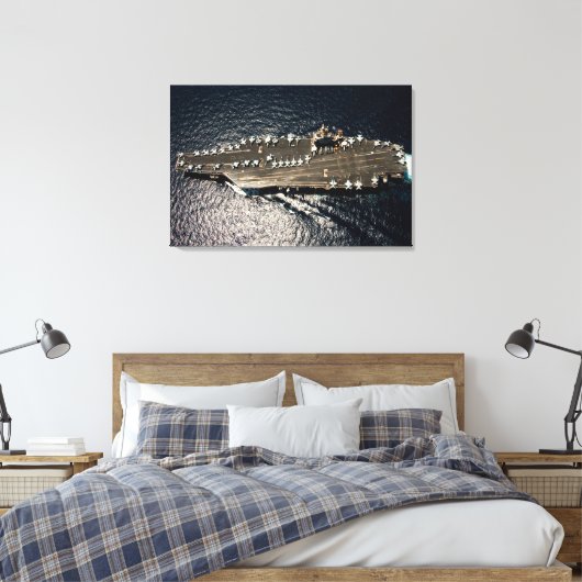 US VLIEGTUIG CARRIER - CVN-72 24x36 Canvas Afdruk (Insitu (Slaapkamer))