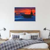 US VLIEGTUIG CARRIER - CVN-73 24x36 Canvas Afdruk (Insitu (Slaapkamer))