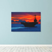 US VLIEGTUIG CARRIER - CVN-73 24x36 Canvas Afdruk (Insitu (Houten vloer))
