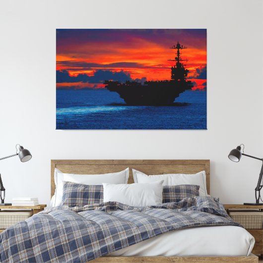 US VLIEGTUIG CARRIER - CVN-73 40x60 Canvas Afdruk (Insitu (Slaapkamer))